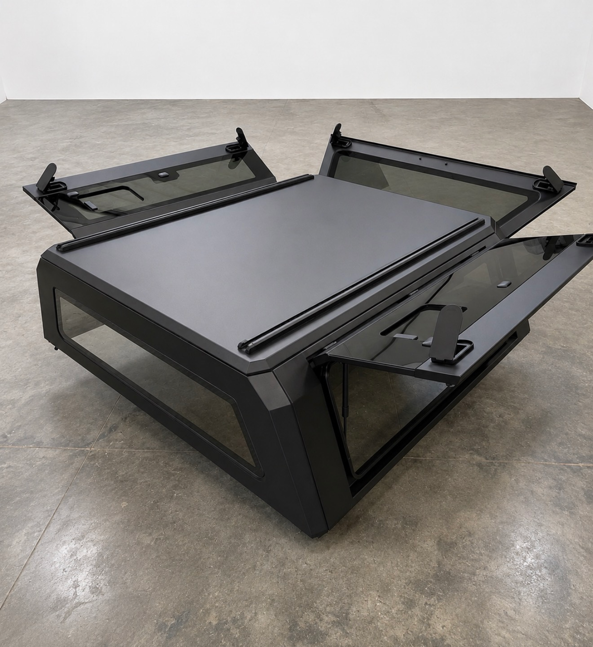 Aluminum Truck Bed Cap With Windows for Tacoma (Gen 3 2016-2023) | 5' Bed, 6' Bed