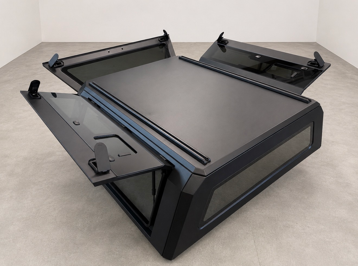 Aluminum Truck Bed Cap With Windows for Tacoma (Gen 3 2016-2023) | 5' Bed, 6' Bed