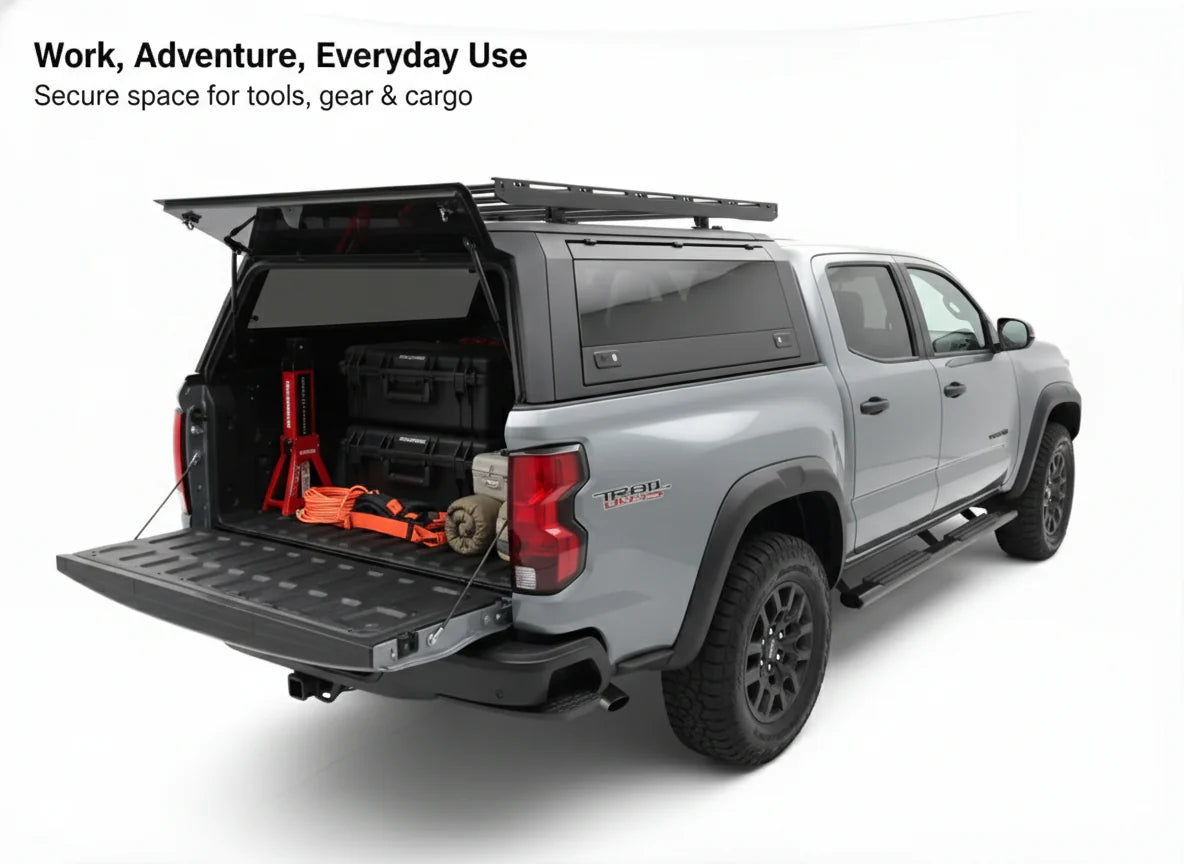Aluminum Truck Bed Cap With Windows for Ford F-150 (2015+) | 5.5', 6.5' Bed