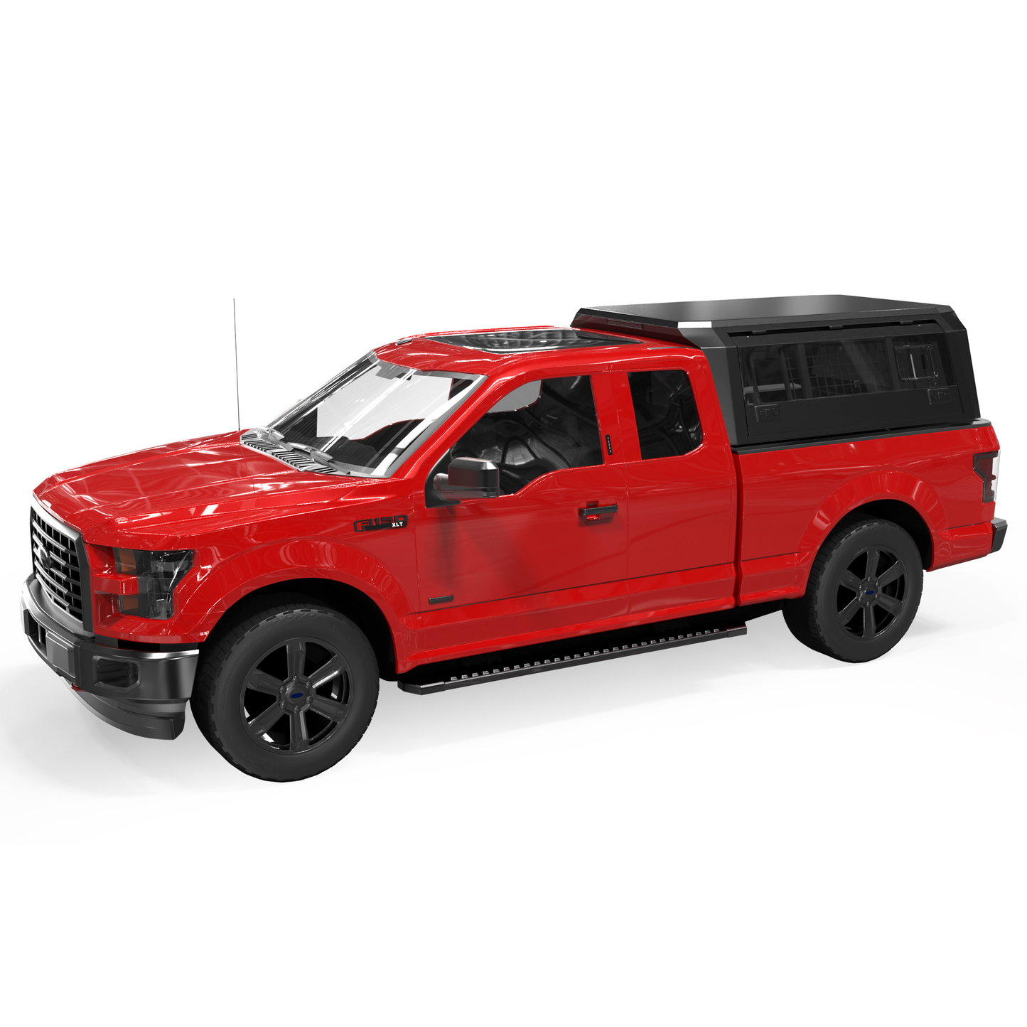 Aluminum Truck Bed Cap With Windows for Ford F-150 (2015+) | 5.5' Bed