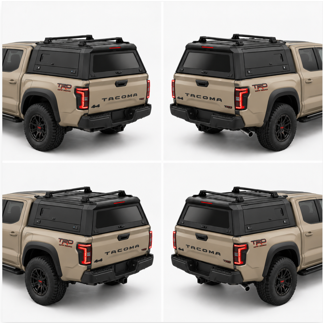 Aluminum Truck Bed Cap With Windows for Tacoma (Gen 3 2016-2023) | 5' Bed, 6' Bed